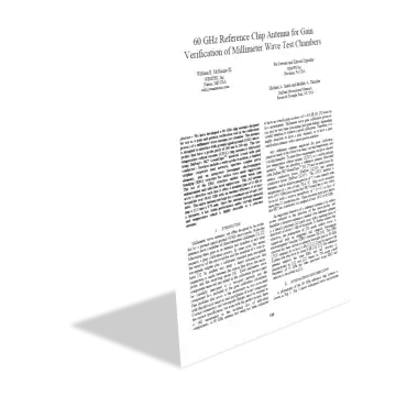 60 GHz Reference Chip Antenna for Gain Verification of Millimeter Wave Test Chambers