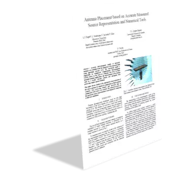 Antenna Placement based on Accurate Measured Source Representation and Numerical Tools