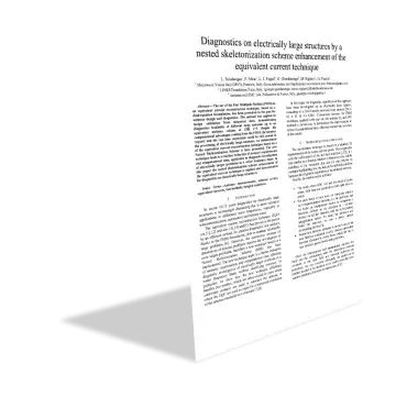 Diagnostics on electrically large structures by a nested skeletonization scheme enhancement of the equivalent current technique