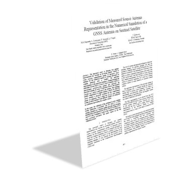 Validation of Measured Source Antenna Representation in the Numerical Simulation of a GNSS Antenna on Sentinel Satellite