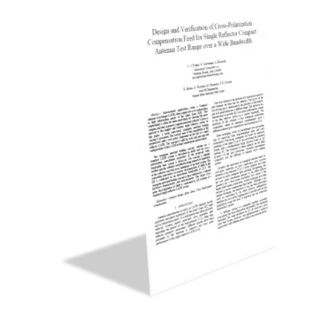 Design and Verification of Cross-Polarization Compensation Feed for Single Reflector Compact Antenna Test Range over a Wide Bandwidth