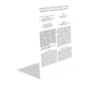 Electrically thin VHF Array Elements for Satellite Applications Using Artificial Magnetic Material