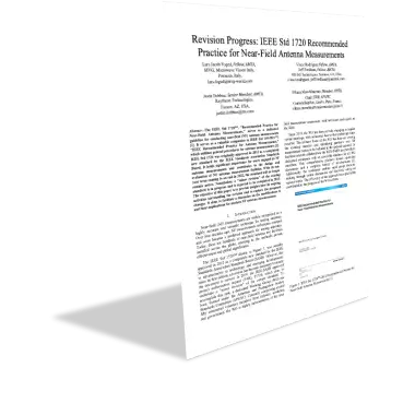 Revision Progress IEEE Std 1720 Recommended Practice for Near-Field Antenna Measurements