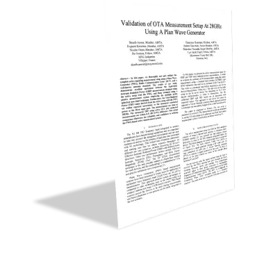 Validation of OTA Measurement Setup At 28GHz Using A Plan Wave Generator