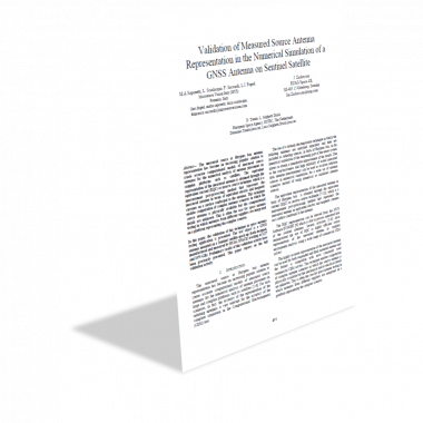 Validation of Measured Source Antenna Representation in the Numerical Simulation of a GNSS Antenna on Sentinel Satellite Validation of Measured Source Antenna Representation in the Numerical Simulation of a GNSS Antenna on Sentinel Satellite