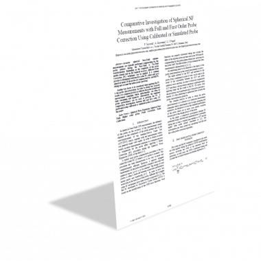 Comparative Investigation of Spherical NF Measurements with Full and First Order Probe Correction Using Calibrated or Simulated Probe Comparative Investigation of Spherical NF Measurements with Full and First Order Probe Correction Using Calibrated or Simulated Probe